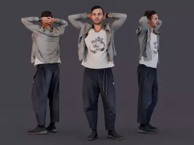 Relaxed Urban Guy - Casual Hands-Behind-Head Pose 3D model
