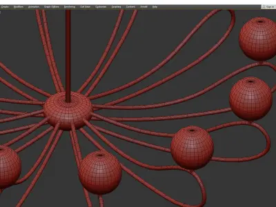 Papillon 1-Tier Lamp Low-poly 3D model