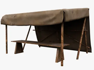 Market Stall Cotton Low-poly 3D model