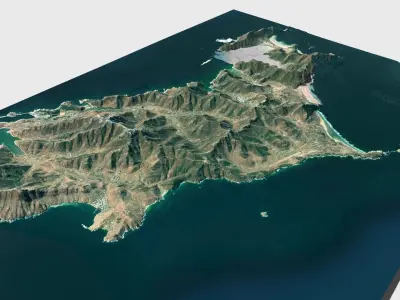 Island Arang dong Democratic Peoples Republic of Korea 3D model