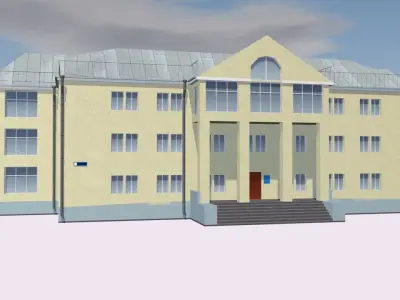 Flat house Low-poly 3D model