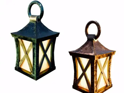 Medieval Lamps Low-poly 3D model