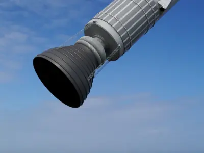 Sea Dragon rocket Low-poly 3D model