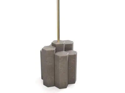 Metal Buffet Rattan Shade Lamp 3D model