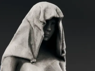 female statues Low-poly 3D model