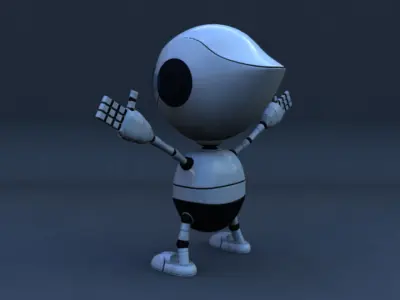 Rigged Robot Model Low-poly 3D model