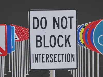 Road Sign 50 Pack Low-poly 3D model