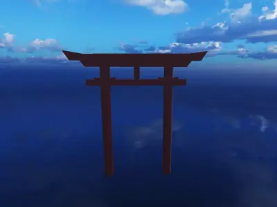 Japanese Gate Torii Low-poly 3D model