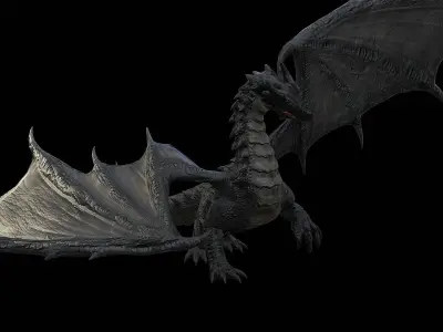 The Dragon - 4 Legs 2 Wings Dragon Low-poly 3D model