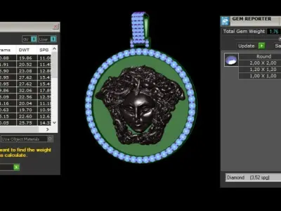 pendant medusa gorgon 3D print model
