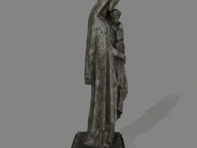 Woman  Statue Low-poly 3D model