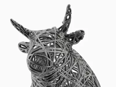 Bull Wire Statue 3D model