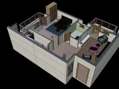 3D Floor Plan model 03 3D model