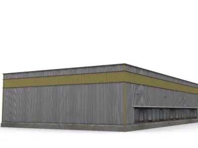 Hangar industrial building Low-poly 3D model by sobul