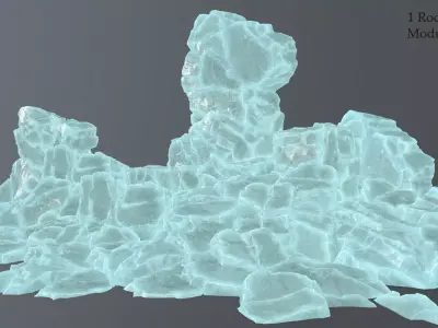 Ice Rock Low-poly 3D model