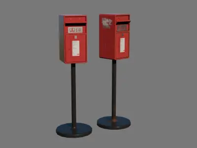 Royal Mailbox Low-poly 3D model