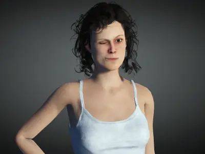 Ellen Ripley from Alien 3D Model Low-poly 3D model