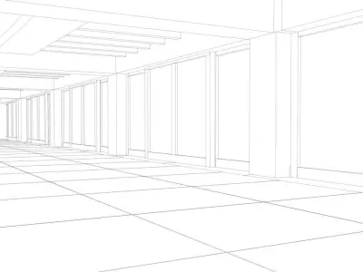 corporation entrance  Free low-poly 3D model