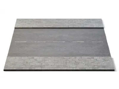 Street 10m x 14m Low-poly 3D model