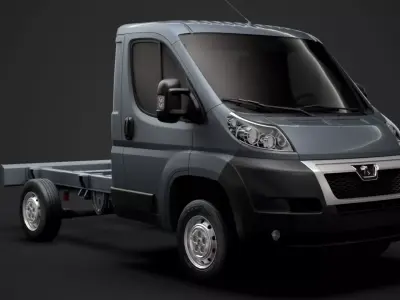 Peugeot Boxer Manager Chassis Truck Single Cab 3000WB 2014 3D model