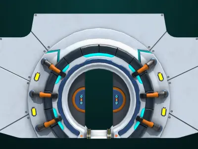 Sci Fi Door 03 All PBR Unity UE Textures Included Low-poly 3D model