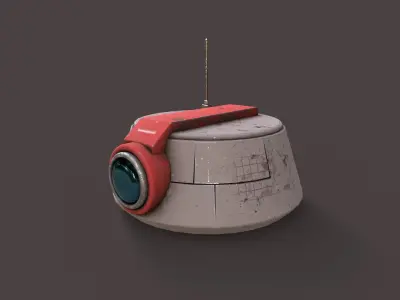old robot head Low-poly 3D model