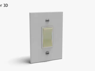 Phosphorescent Light Switch Low-poly 3D model