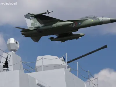  AIDC F-CK-1 Ching-Kuo Fighter Jet Green Rigged for Maya 