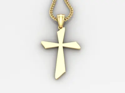 Light Gold 18K Cross Pendant 1CP024 3D print model buy