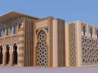 0164 - Islamic Facade Building 3D model