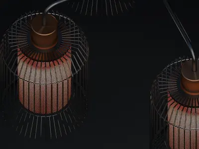 Designer Perforated Ceiling Light 3D model