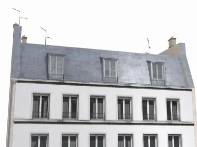 Old Paris House 004 Low-poly 3D model