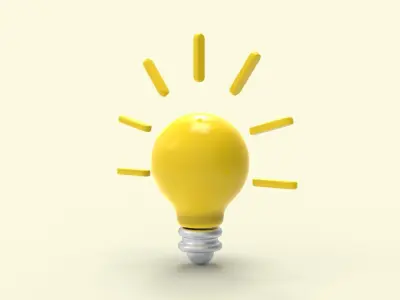 Light Idea icon v001 3D model