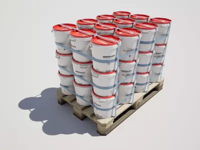 Industrial Paint Bucket Pallet 3D model
