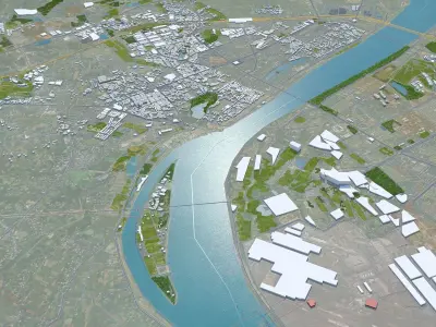 Xiangtan Hunan China 35km Low-poly 3D model