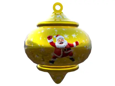 Cheerful Santa Holiday Bauble 3D Model PBR Ready Low-poly 3D model