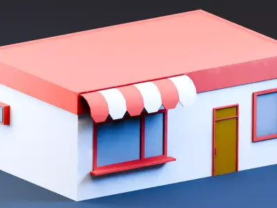 Amusement Park - Building 1 Low-poly 3D model