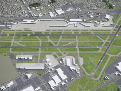 St Louis - Lambert International Airport - STL Low-poly 3D model