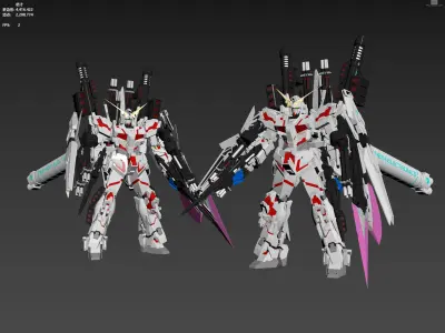 Gundam model figurine 3D model