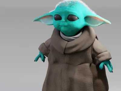 BABY YODA RIGGED CHARACTER 3D model