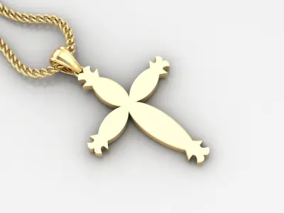 Light Gold 18K Cross Pendant 1CP066 3D print model
