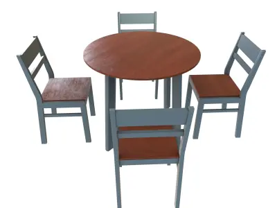 Dining Table with Chair 3d Model VR Low-poly 3D model