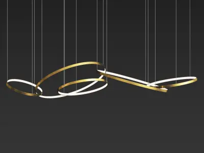 Gold Ring Chandelier 3D model