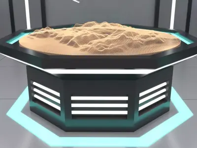 Sci Fi Futuristic Control Room Low-poly 3D model