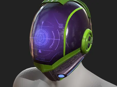 Helmet scifi fantasy armor develop fantasy combat military  Low-poly 3D model