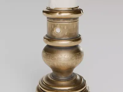 copper low candlestick 3D model