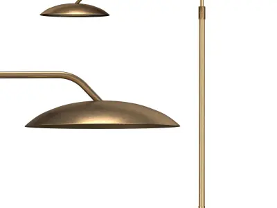 ASHER FLOOR LAMP - ANTIQUED BRASS 3D model