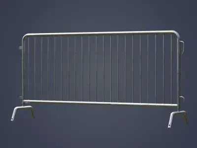 Steel Barrier PBR Game-Ready Low-poly 3D model