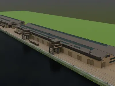 Southampton Docks -  White Star Lines Berth 44 and 43 3D model
