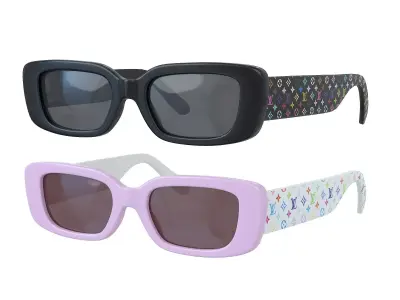 Louis Vuitton X Murakami Multigram Cat Eye Sunglasses Low-poly 3D model